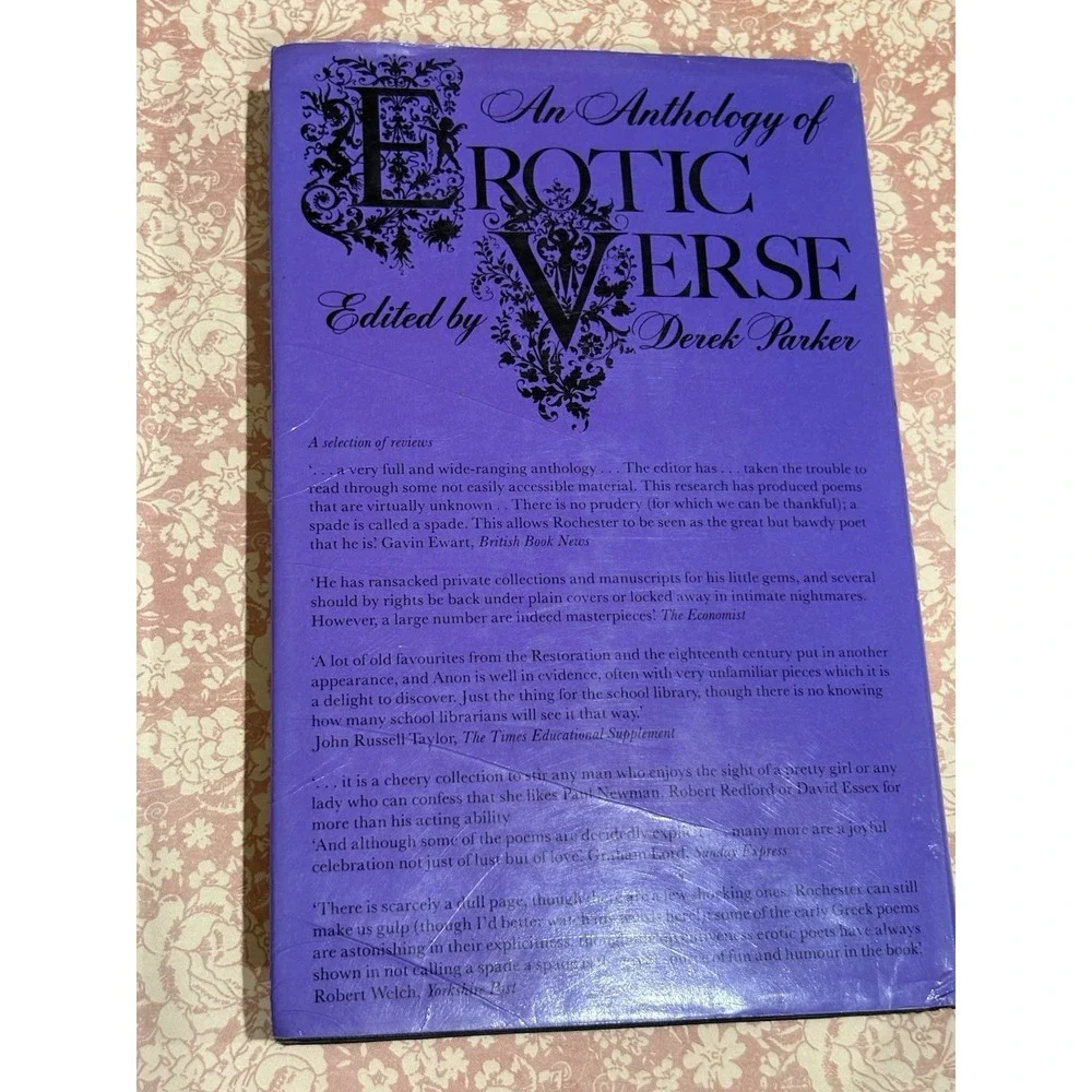 1981 An Anthology of Erotic Prose Derek Parker Hardcover Vintage Poetry Book